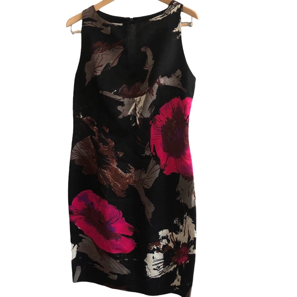 Helene Berman floral watercolor sheath dress